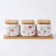 Porcelain Spice Jar Set - 3 Pcs